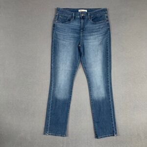 Signature Levis Jeans Womens 10 Short Blue Mid-Rise Straight Stretch Denim